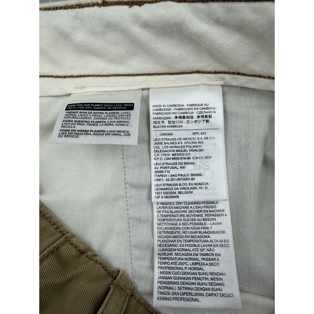 Levi Strauss & Co Mens Khaki Chino Pants Straight Leg, White Tab,‎ 55688, 32x32